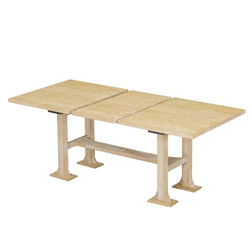 6-Piece Extendable Dining Table Set with Removable Leaf and Upholstered Chair and Bench U6280