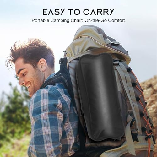 Lightweight Foldable Camping Chair with Headrest and Storage Bag U290