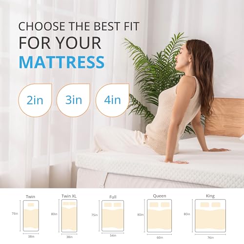 2 Inch Twin Memory Foam Gel Mattress Topper, 38"×75", Medium G361668