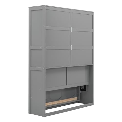 White Queen Size Murphy Bed Wall Bed with Sofa V709635