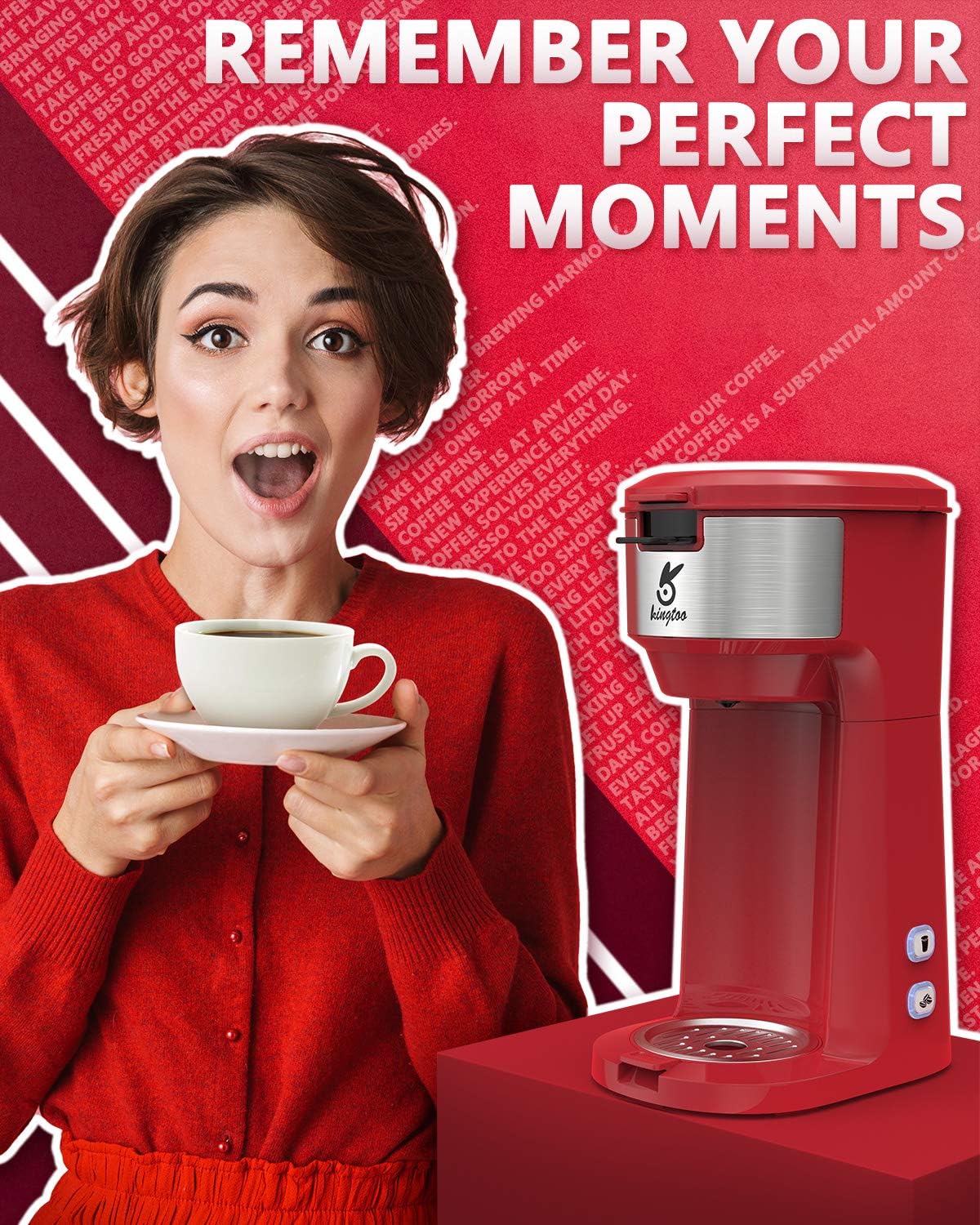 Single Serve K Cup Coffee Maker with Self Cleaning Function T338209