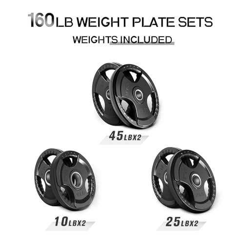 2.5-45 LB Olympic Rubber Grip Weight Plates T2989