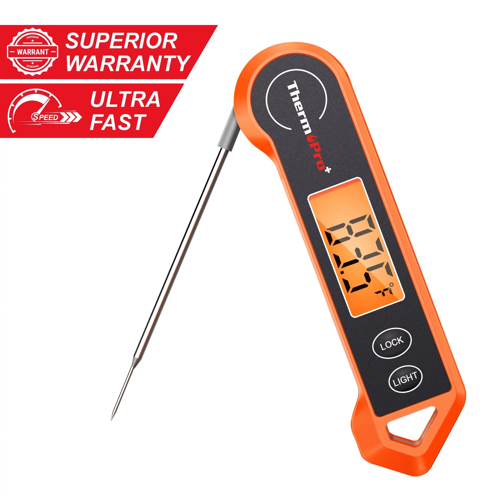 Waterproof Digital Meat Thermometer with Backlit and Motion Sensing C17416