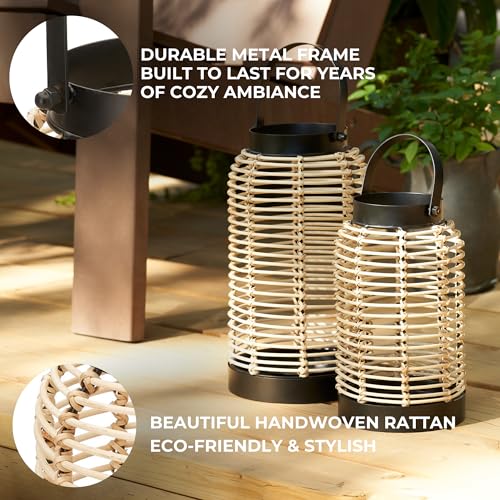 Natural Rattan Boho Lanterns Z12855