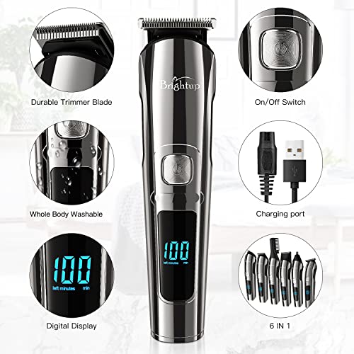 Beard Trimmer, IPX7 Waterproof Cordless Electric Razor with LED Display I82759