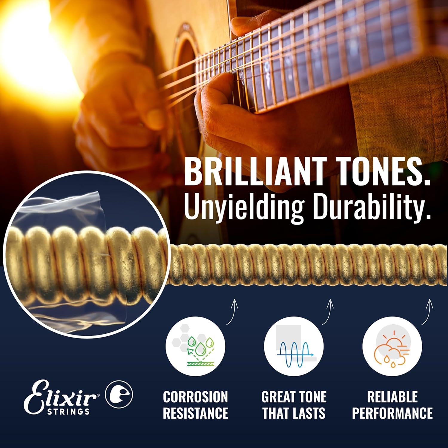 80/20 Bronze POLYWEB Coating Acoustic Guitar Strings, 6 String Set, Light 12-53 B46046