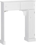White Freestanding Over The Toilet Bathroom Cabinet with Adjustable Shelves V17073