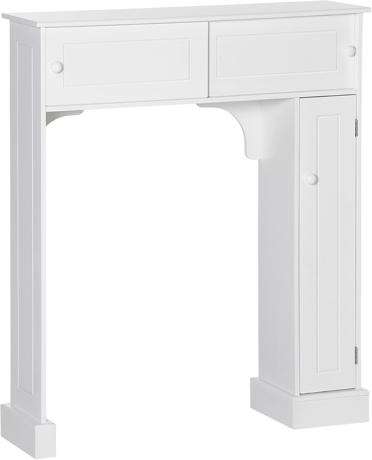 White Freestanding Over The Toilet Bathroom Cabinet with Adjustable Shelves V17073