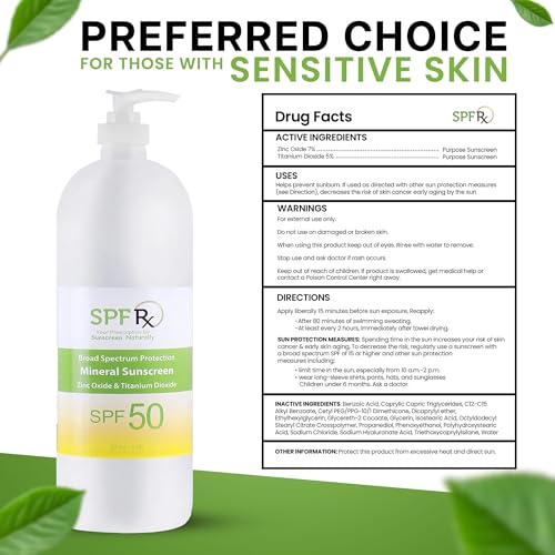 SPF 50 Mineral Broad Spectrum Sunscreen with Zinc Oxide and Titanium Dioxide F906192