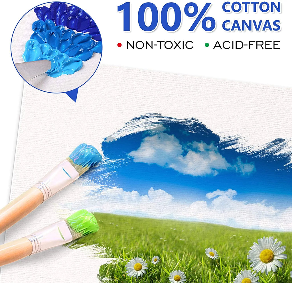 52 Multi Pack 100% Cotton Primed White Canvas Panel L765801