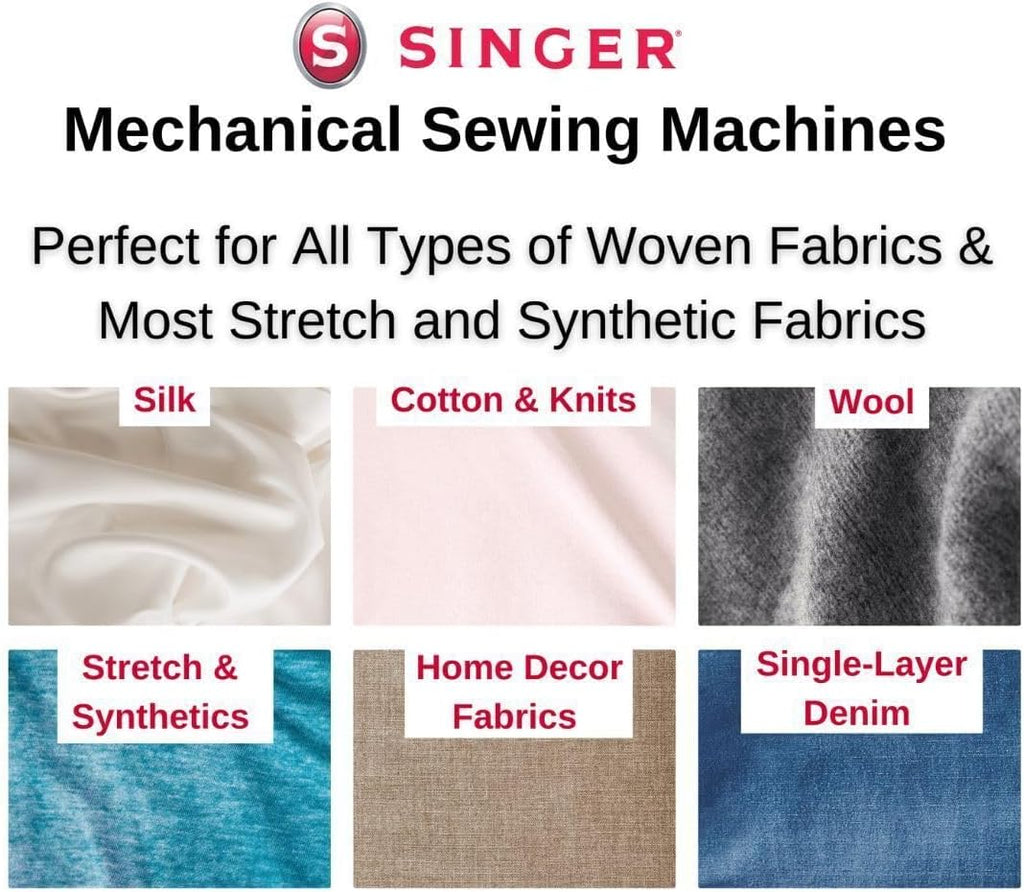 Mechanical Sewing Machine with 45 Stitch Applications, Top Drop-In Bobbin (White) G355