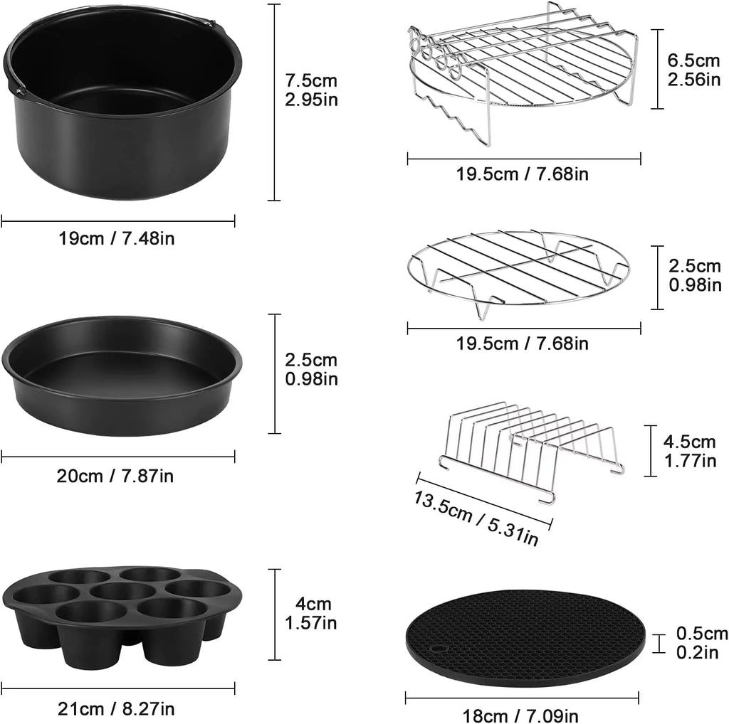 14 Pcs BBQ Tools Air Fryer Accessories with Storage Bag C25368