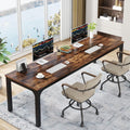 78.7 inches Extra Long Computer Desk with Adjustable Foot Pads, Rustic Brown I896235