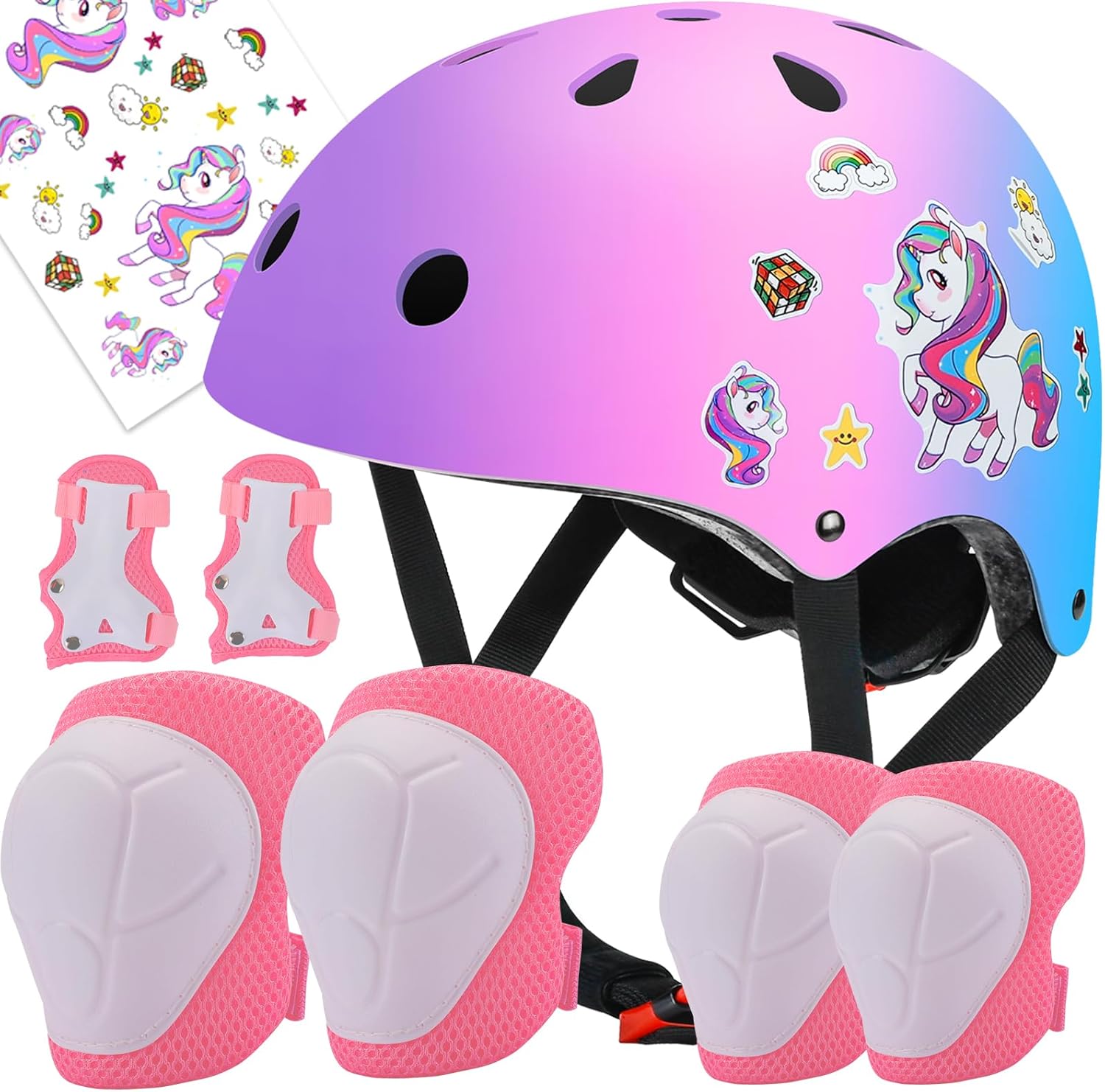 Adjustable Helmet Knee Pads Elbow Pads Wrist Guards Protective Gear Set O869485