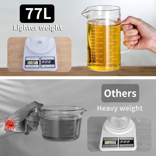 77L High Borosilicate Glass Measuring Cup with Handle and Spout, 500 ML R67079