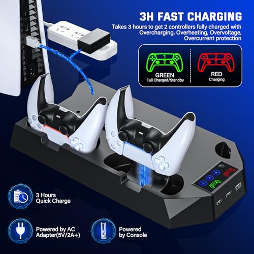 White PS5 Cooling Station with Controller Charging Station and Cooler Fan N447198