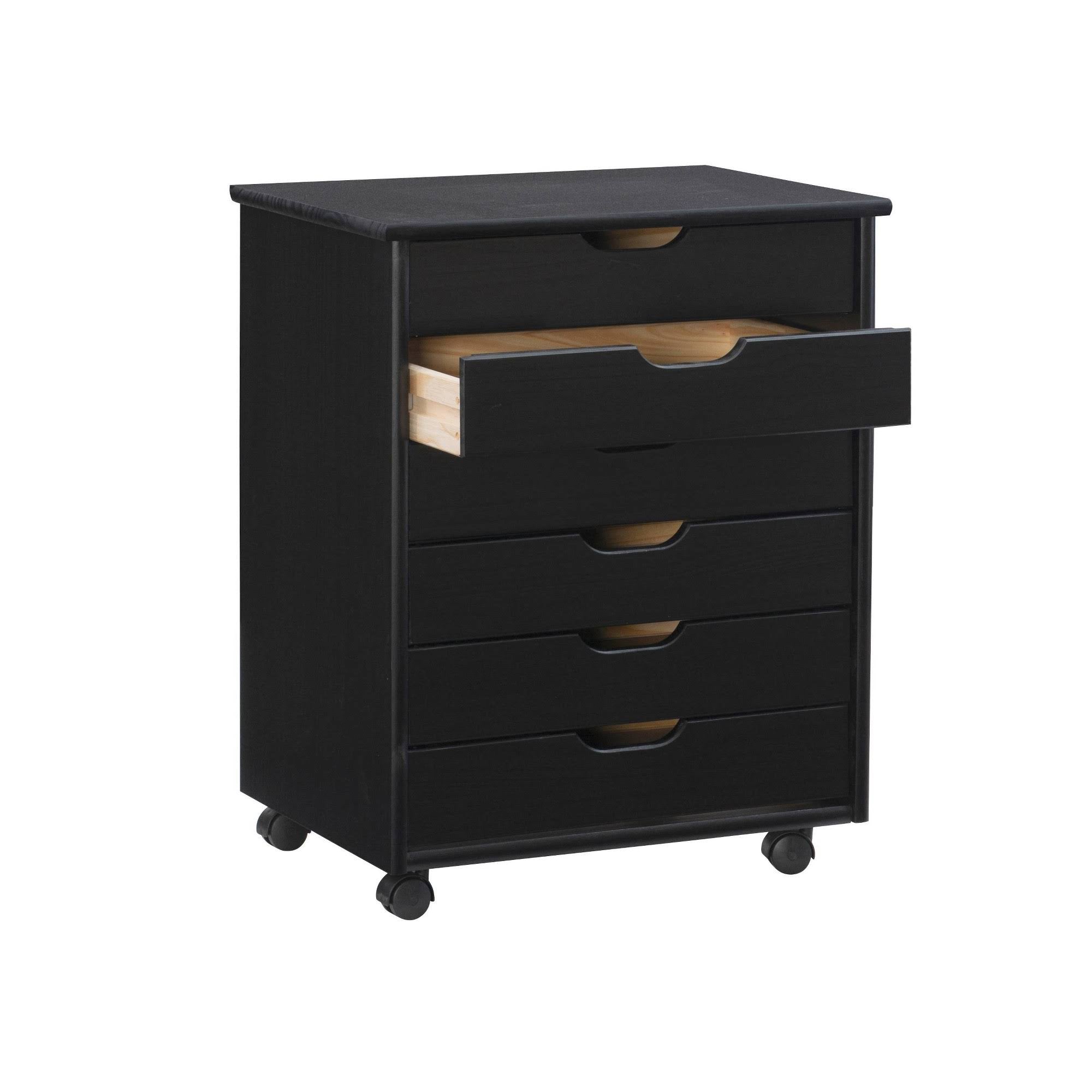 Black 6-Drawer Rolling Storage Cart H378