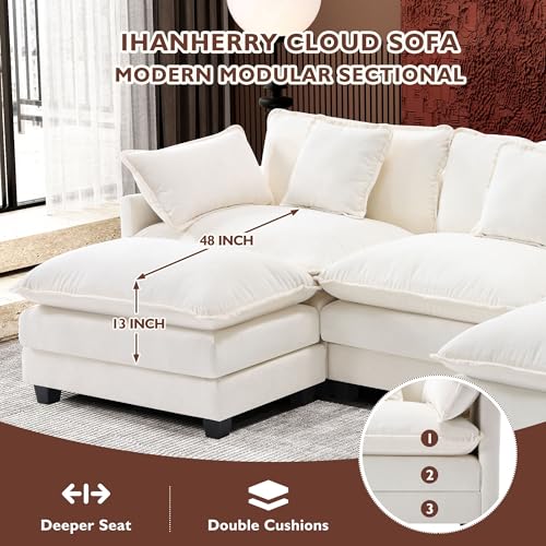 Grey U Shaped Modular Sectional Couch with 2 Ottoman X942707