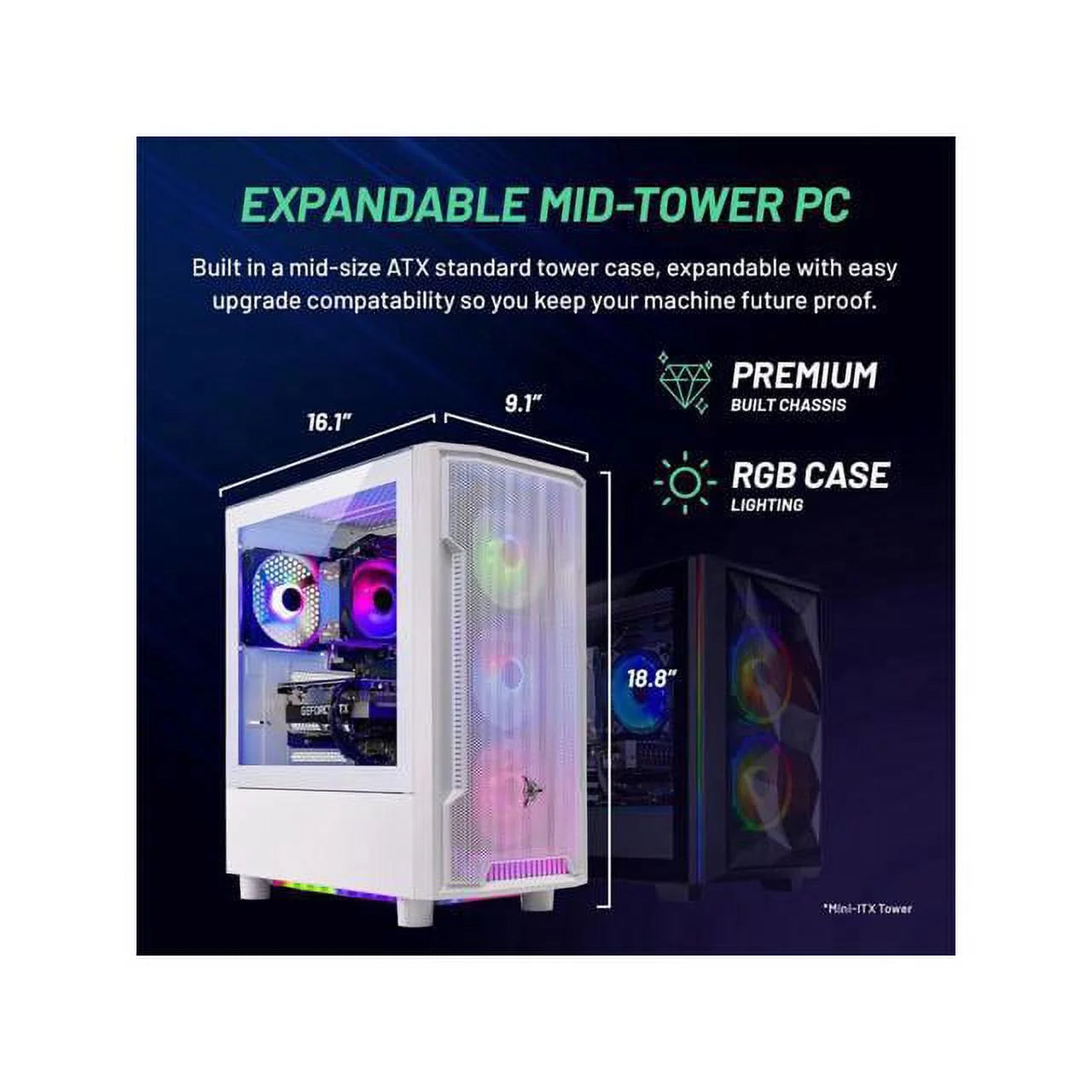 INTEL Core i5 RTX 4060 1TB SSD 16GB RAM 600W GOLD PSU Windows 11 Gaming PC Desktop Y312