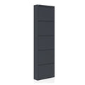 5 Tier Metal Shoe Cabinet with Cover, Anthracite K82653