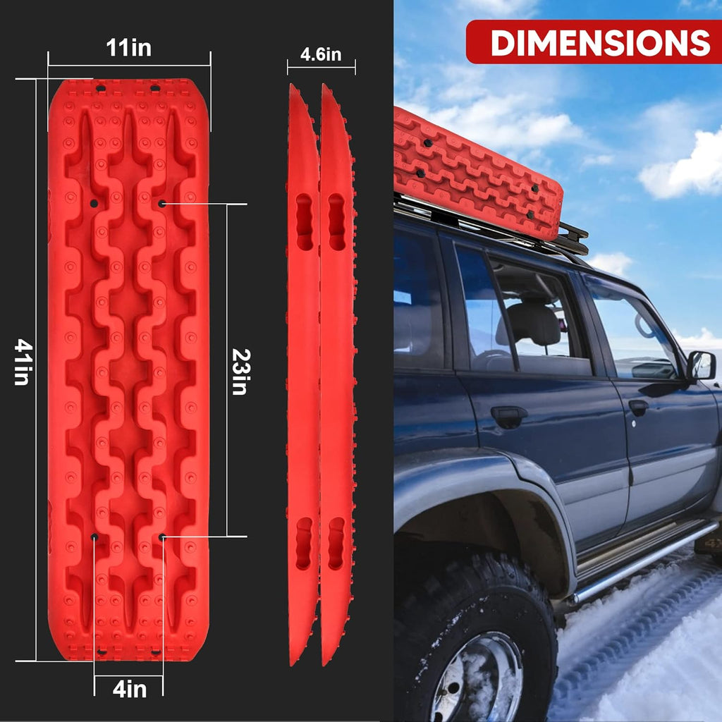 Red Tire Traction Mats 2 Piece T360828