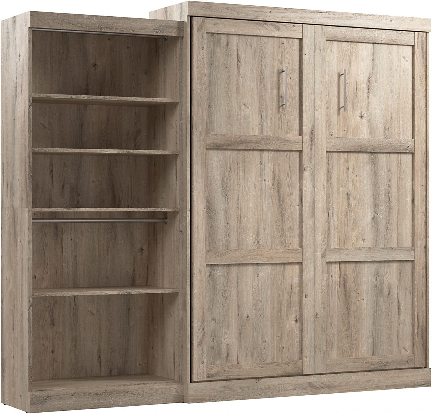 Queen Rustic Brown Wall Bed Y611307