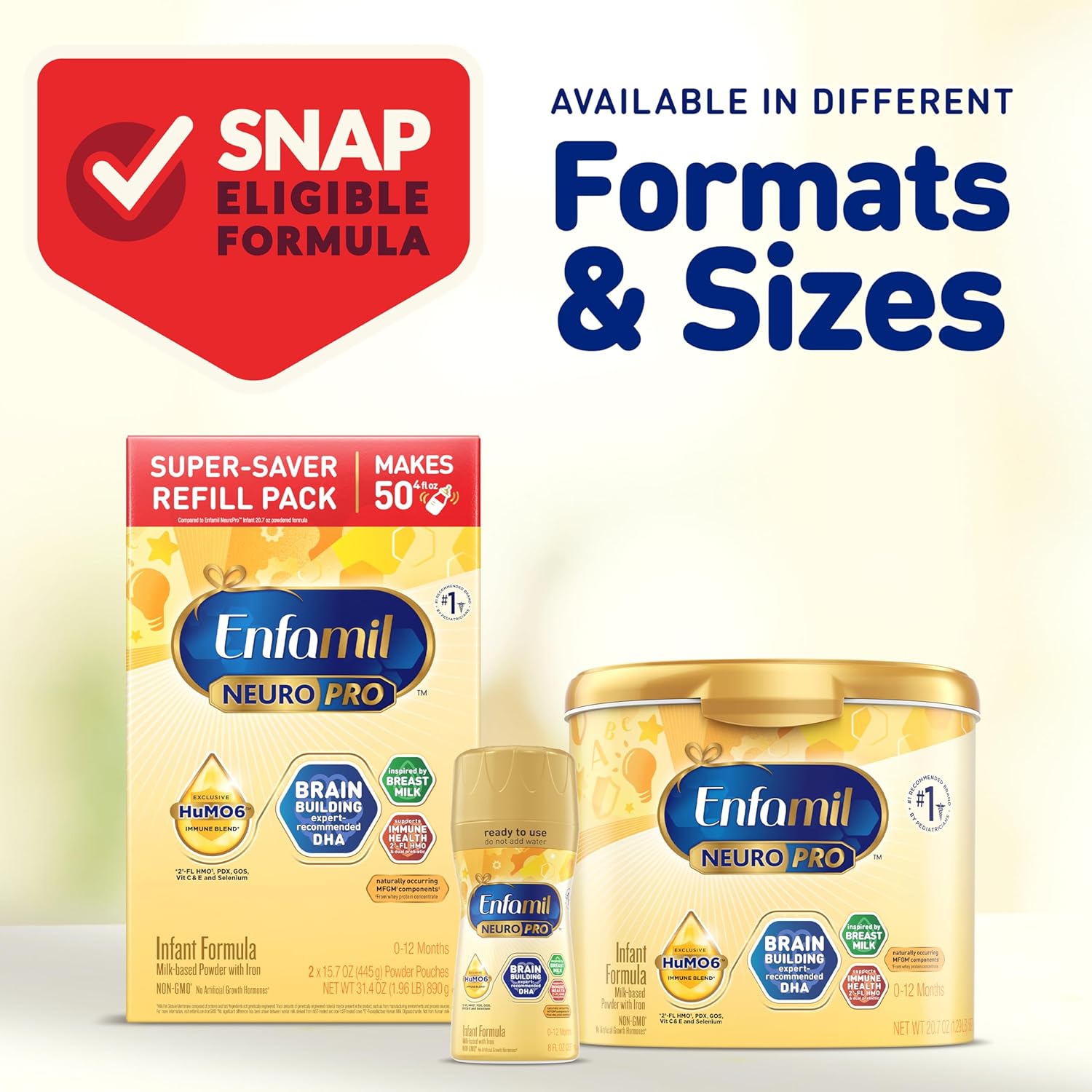 Baby Formula, Non-GMO, 36.4 Oz Refill Box + 8 Fl Oz Liquid (24 Count) K4596