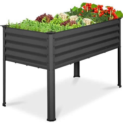 Galvanized Raised Garden Bed Metal Elevated Planter Box Dark Green J5724