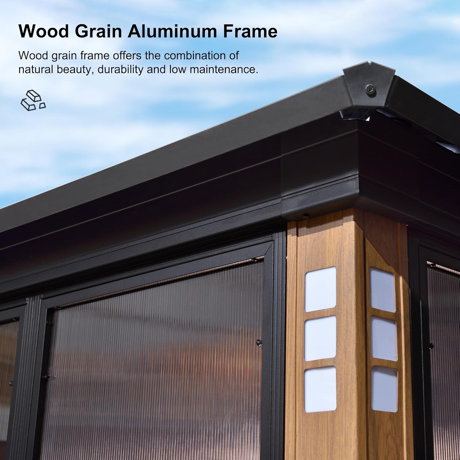 12' X 14' Patio Hardtop Gazebo with Detachable Windows H7845