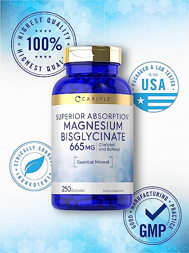 Magnesium Bisglycinate 665 mg 250 Capsules Supplement E263