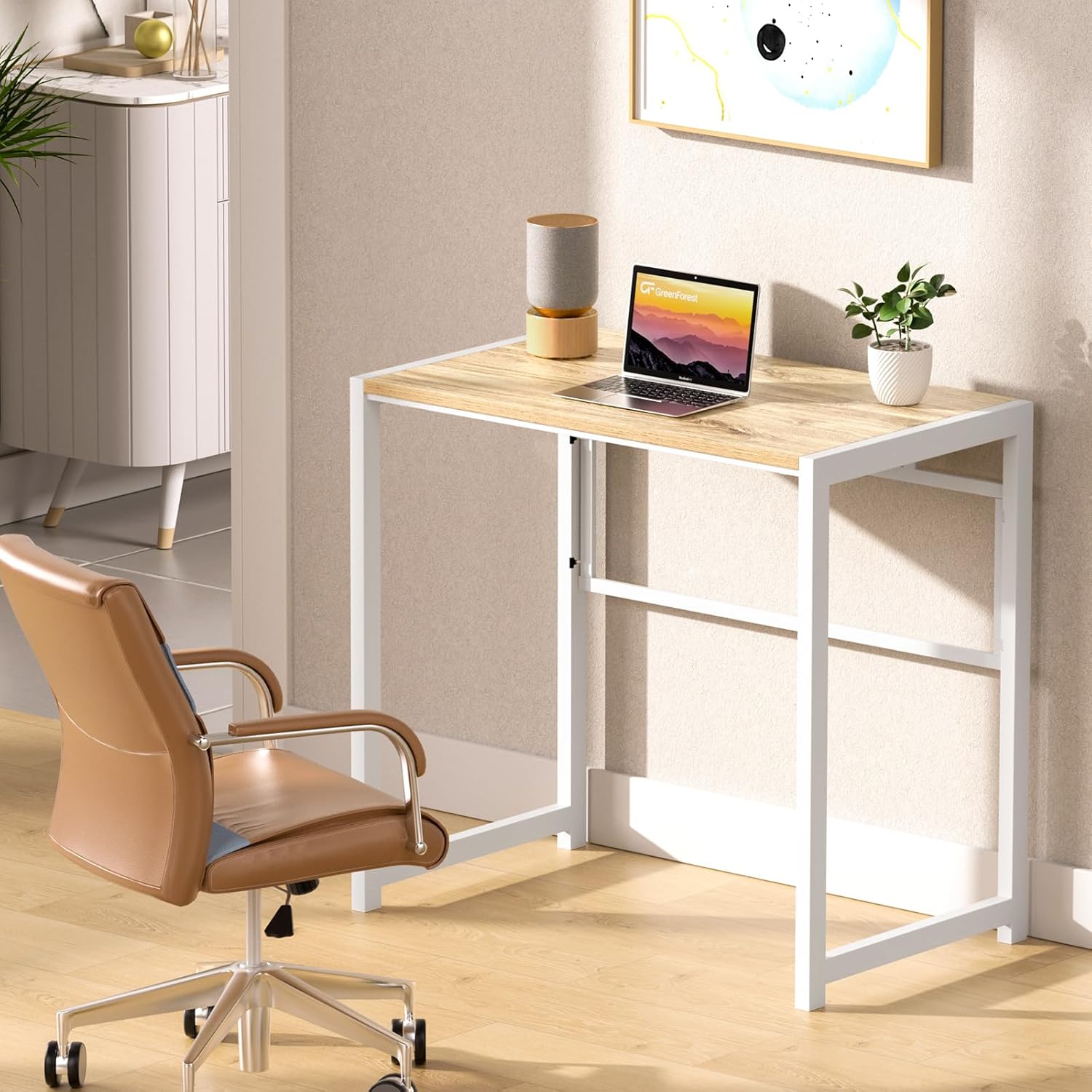 31.5 in Folding Desk with Storage Shelf A762