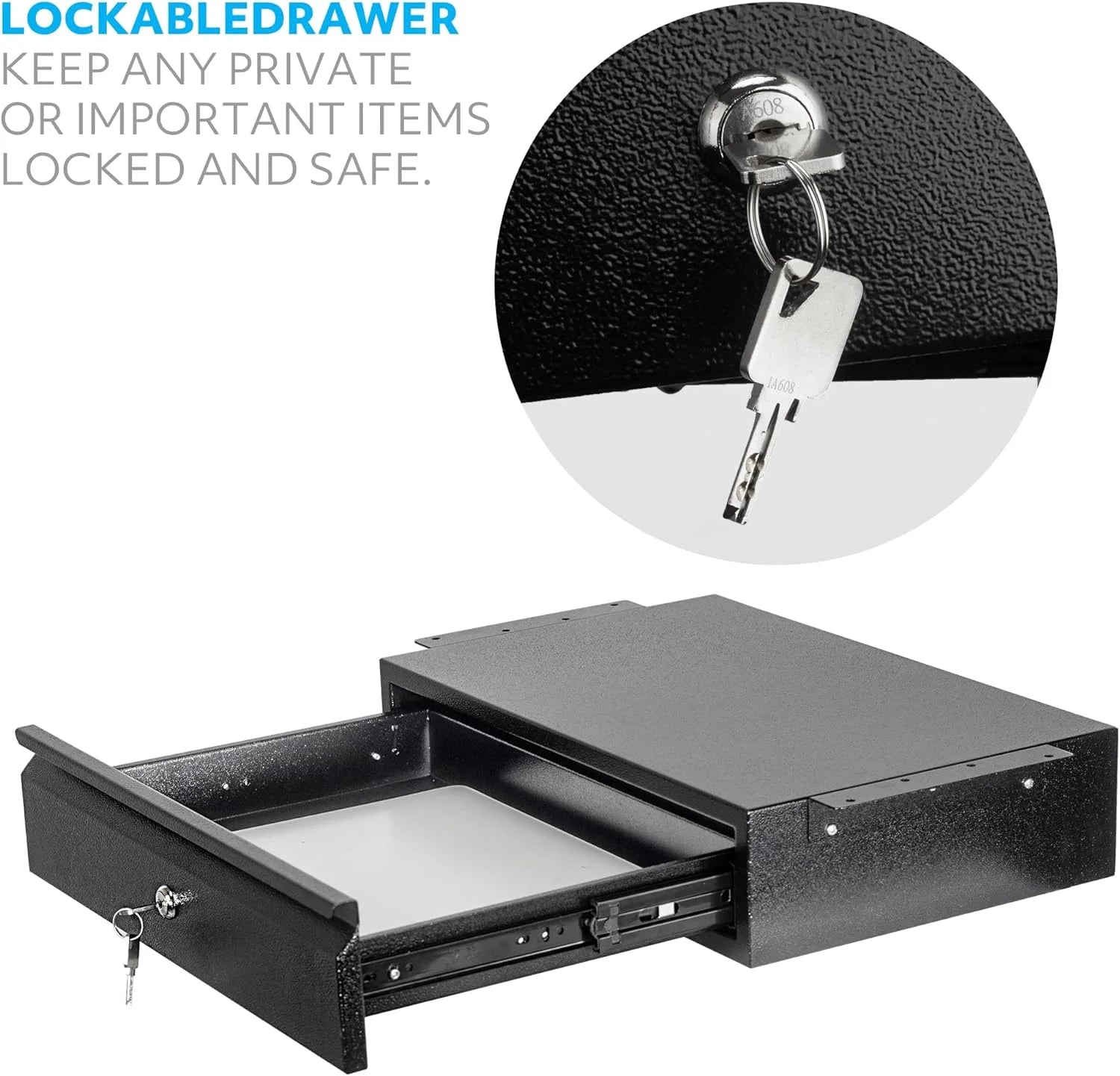 Steel Under Desk Drawer With Lock And Keys N91968