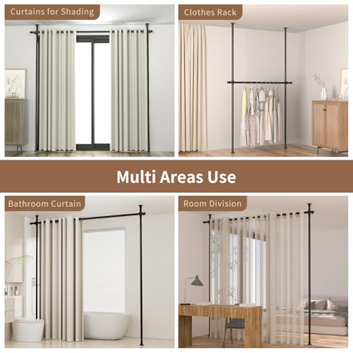 Adjustable Metal Tension Curtain Rod Room Divider O54550
