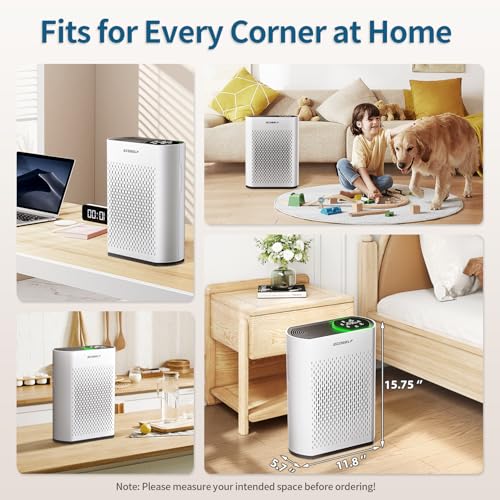 White Air Purifier for Large Room up to 2400 Ft² N44345