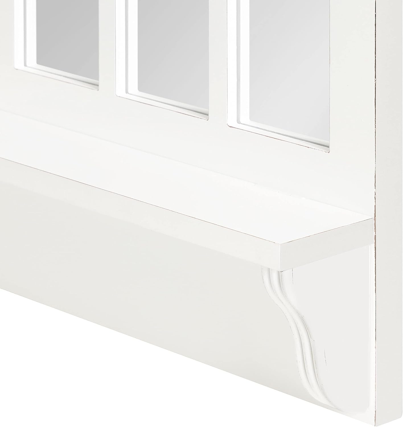 Traditional Arched Mirror with Shelf, 21 x 36, White N2126