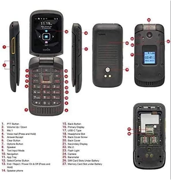 Black 8GB Ultra Rugged Flip Phone E360