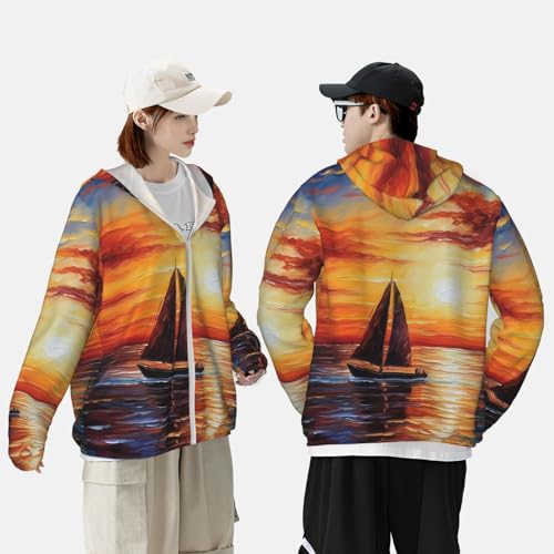 UPF 50+ Sun Protection Hoodie Jacket Quick Dry Rash Guard Long Sleeve Sun Shirt L7466