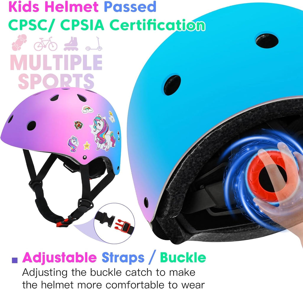 Adjustable Helmet Knee Pads Elbow Pads Wrist Guards Protective Gear Set O869485