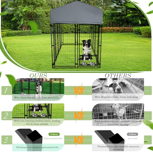 8x4x5.7 FT Outdoor Dog Kennel with Roof E8351