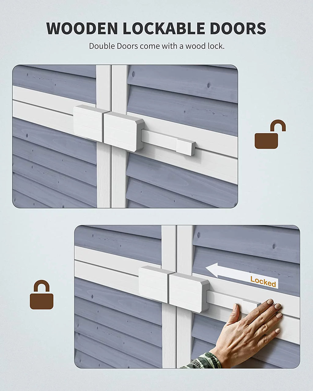Gray Outdoor Storage Cabinet with Asphalt Roof Q836336