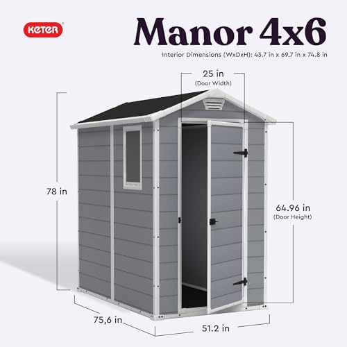 Grey & White 4x6 Resin Outdoor Storage Shed Z327