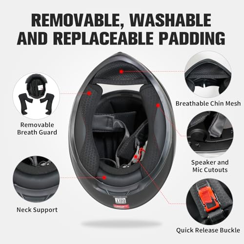 Full Face Motorcycle Helmet with Visor Y833564
