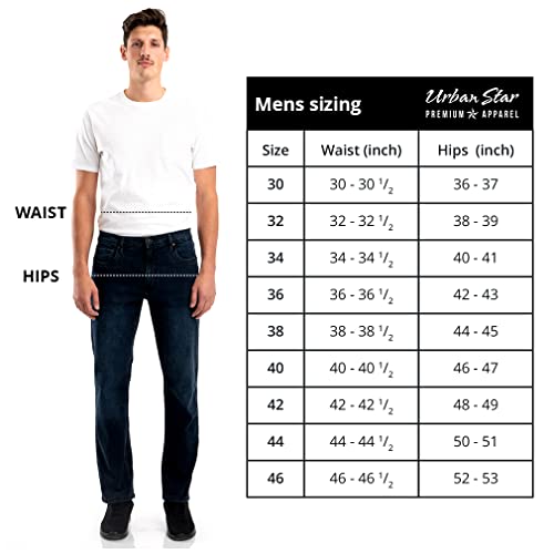 Mens Relaxed Fit Straight Leg Stretch Jeans Z83510