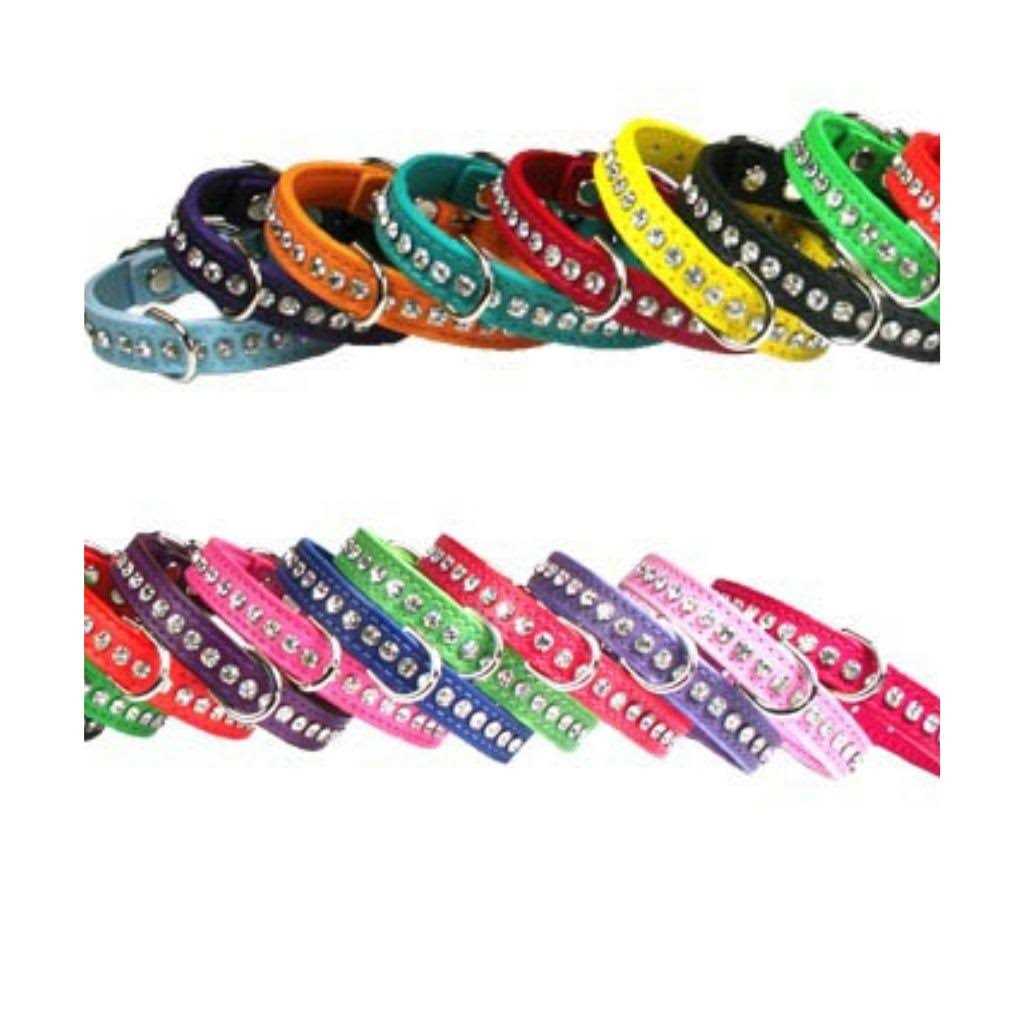 Leather Crystal Dog Collar I708724
