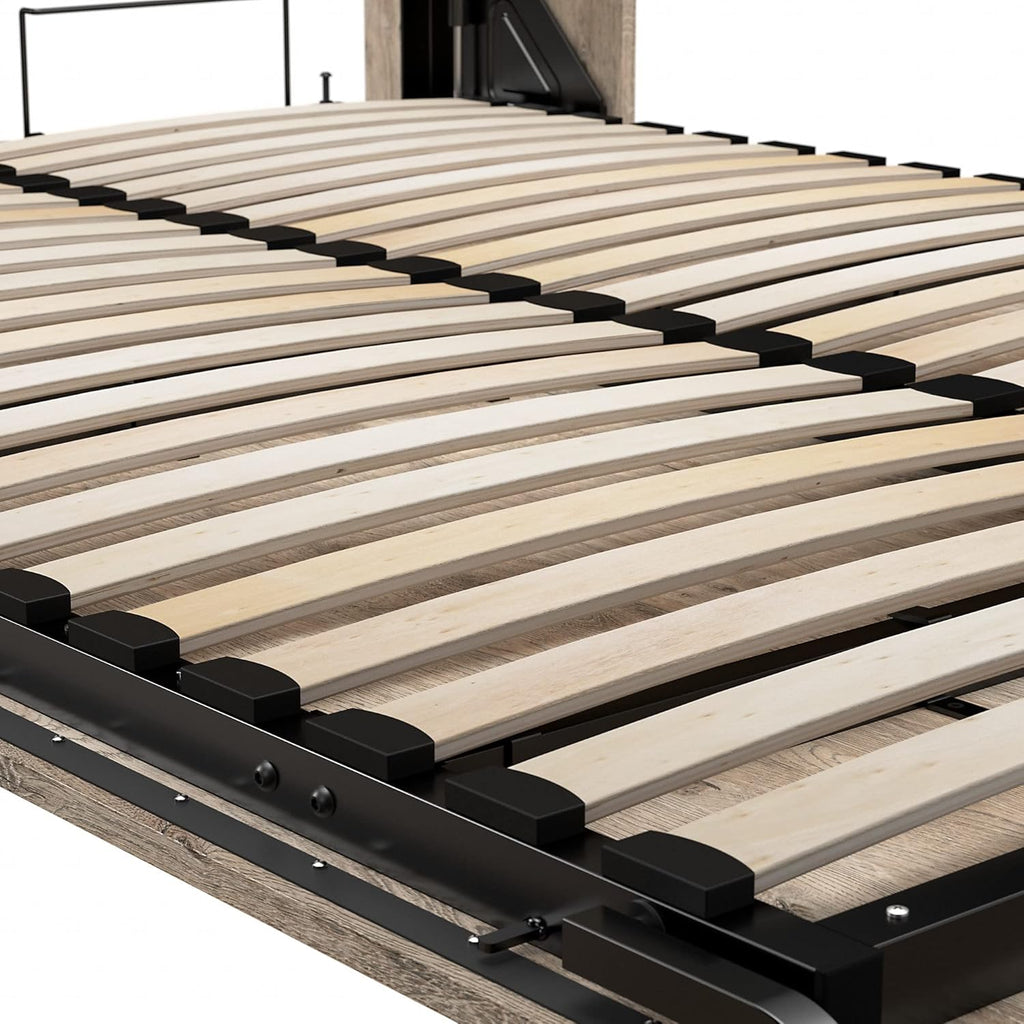 Queen Rustic Brown Wall Bed Y611307