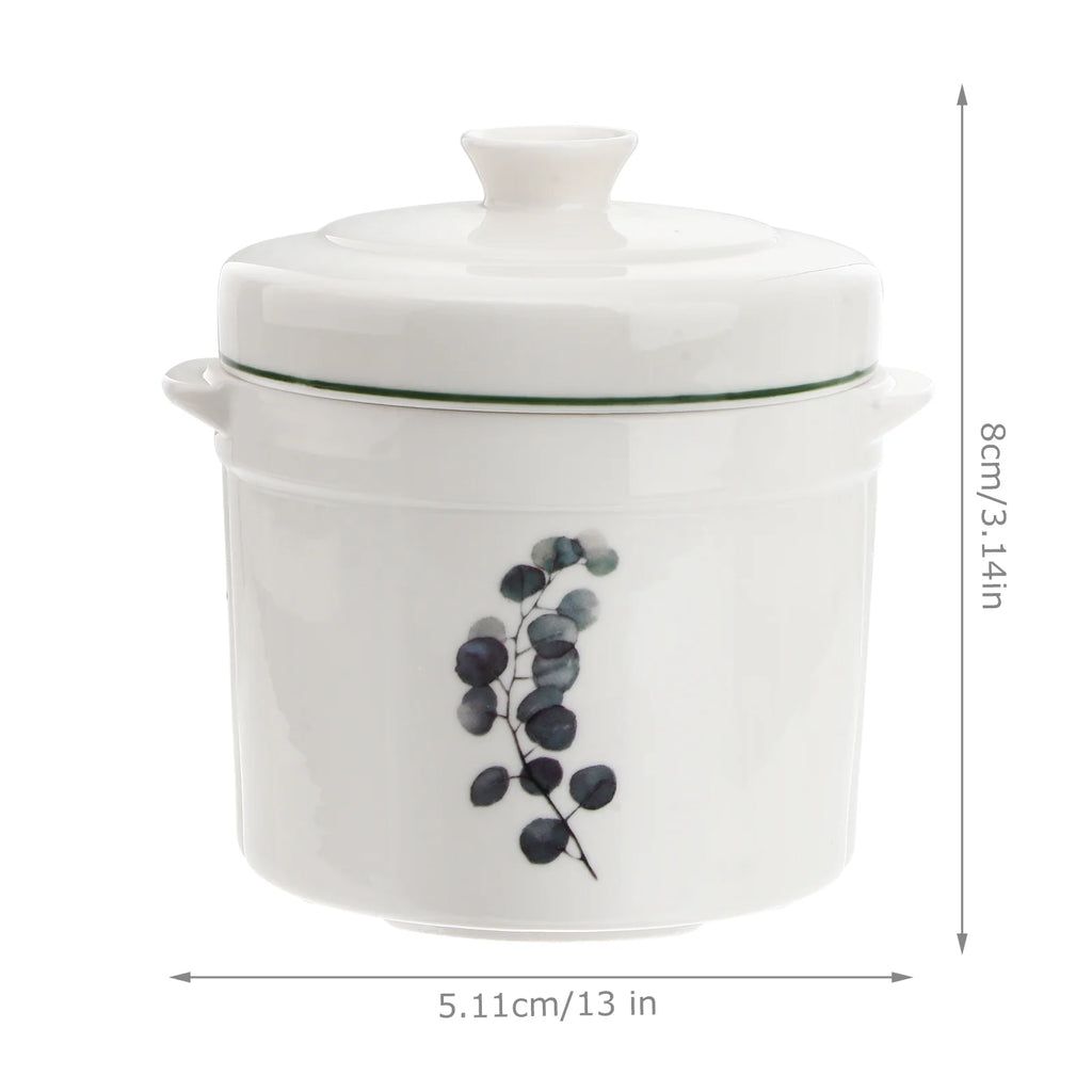 Ceramic Stew Pot with Covers Soup Bowl C7827