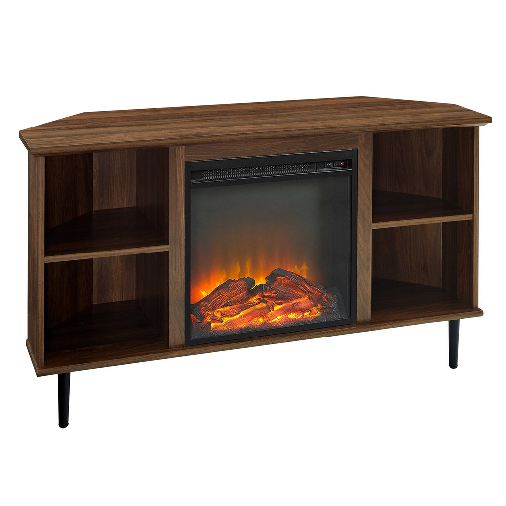 Grey Wash Corner Fireplace TV Console H49229