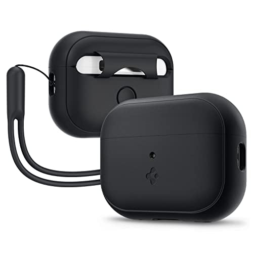 Black Silicone AirPods Pro 2 Case with Lanyard W860