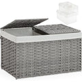 Gray 17.2 Gallon Rattan Storage Basket with Lid B21886