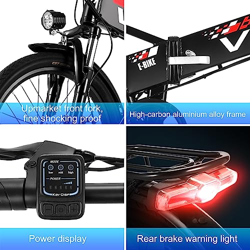 20" 500W Folding Electric Bike with Removable 48V 374.4Wh Battery M6252